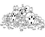 coloriage diddl et les poussins